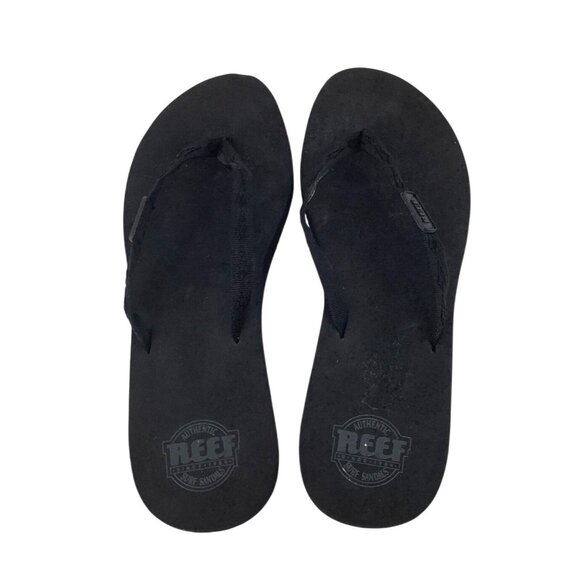 Reef Womens Black Flip Flops Size 12 Textile Upper Rubber Outsole - Picture 5 of 6